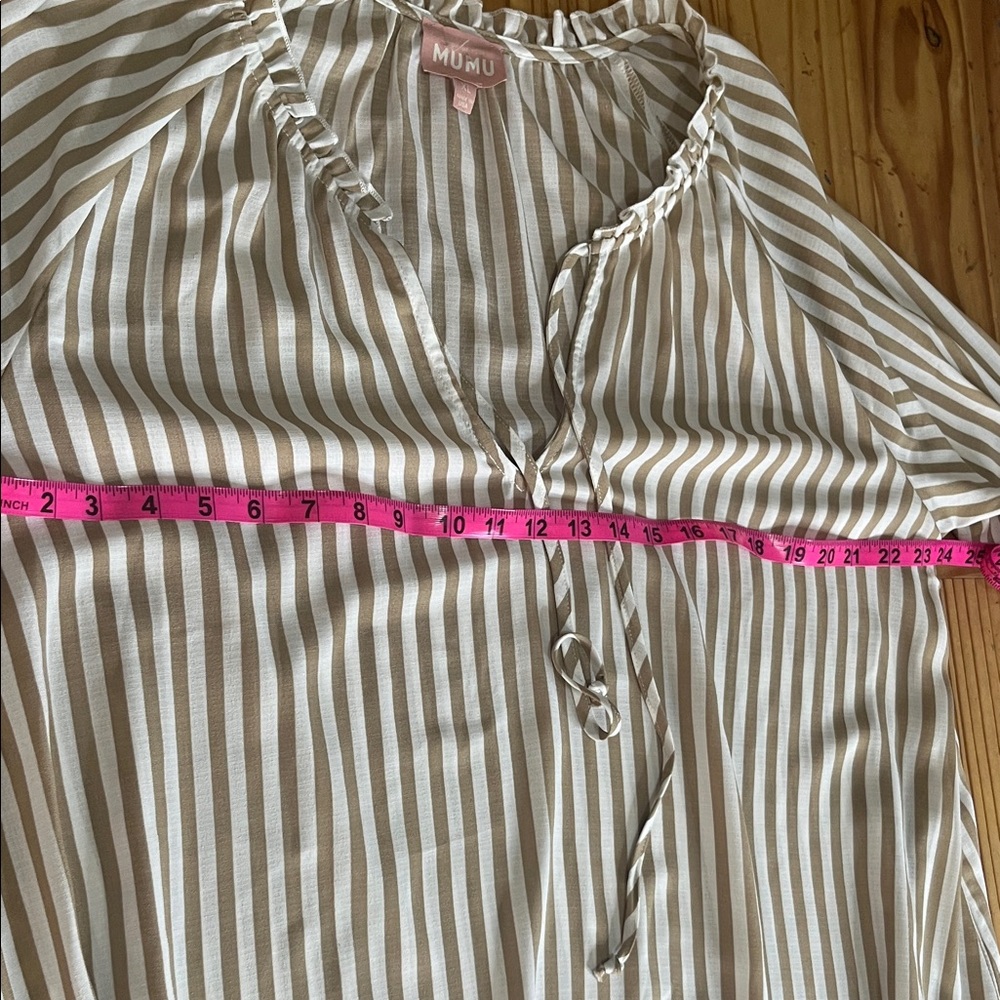 Show Me Your MuMu Cream and Tan Striped Maxi Dress - Picture 7 of 9